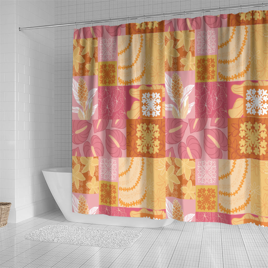 Aloha Hawaii Quilt Floral Patchwork Style Shower Curtain LT14 - Polynesian Pride