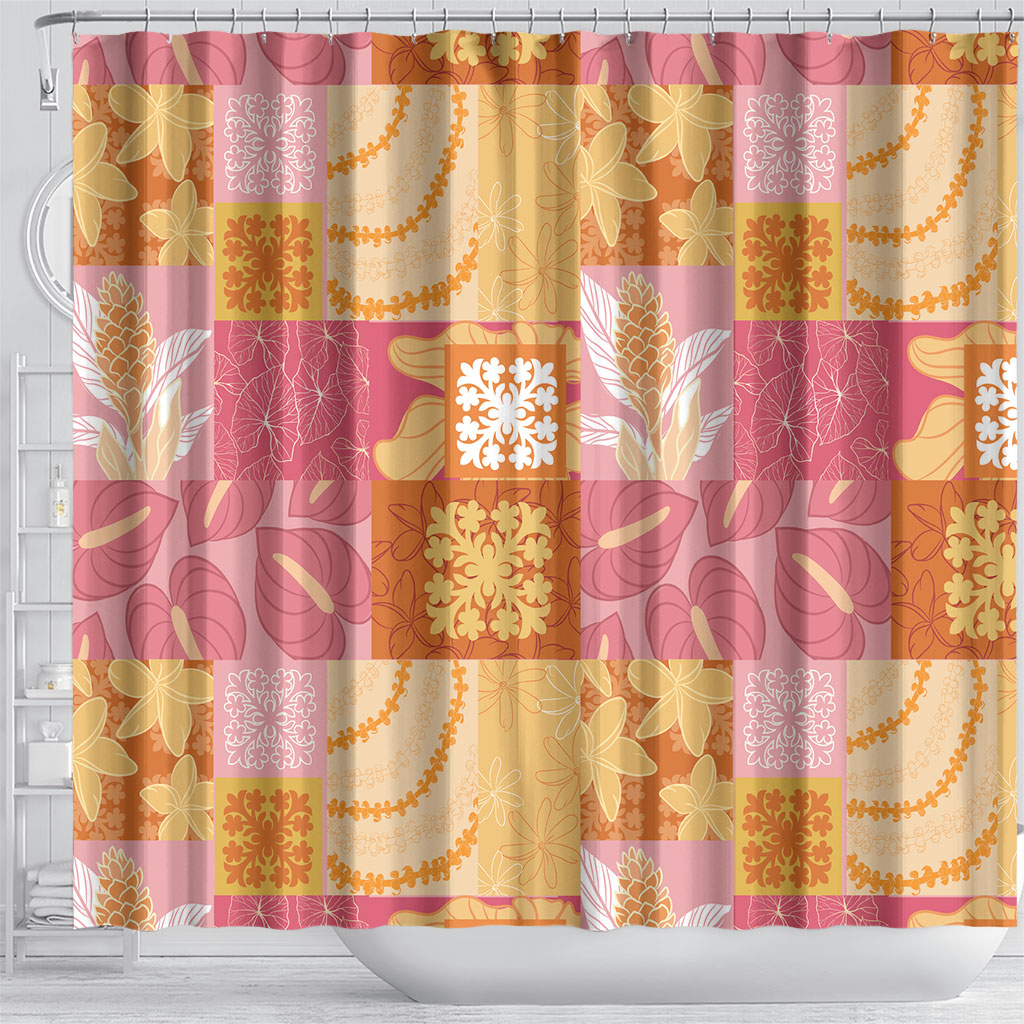 Aloha Hawaii Quilt Floral Patchwork Style Shower Curtain LT14 - Polynesian Pride