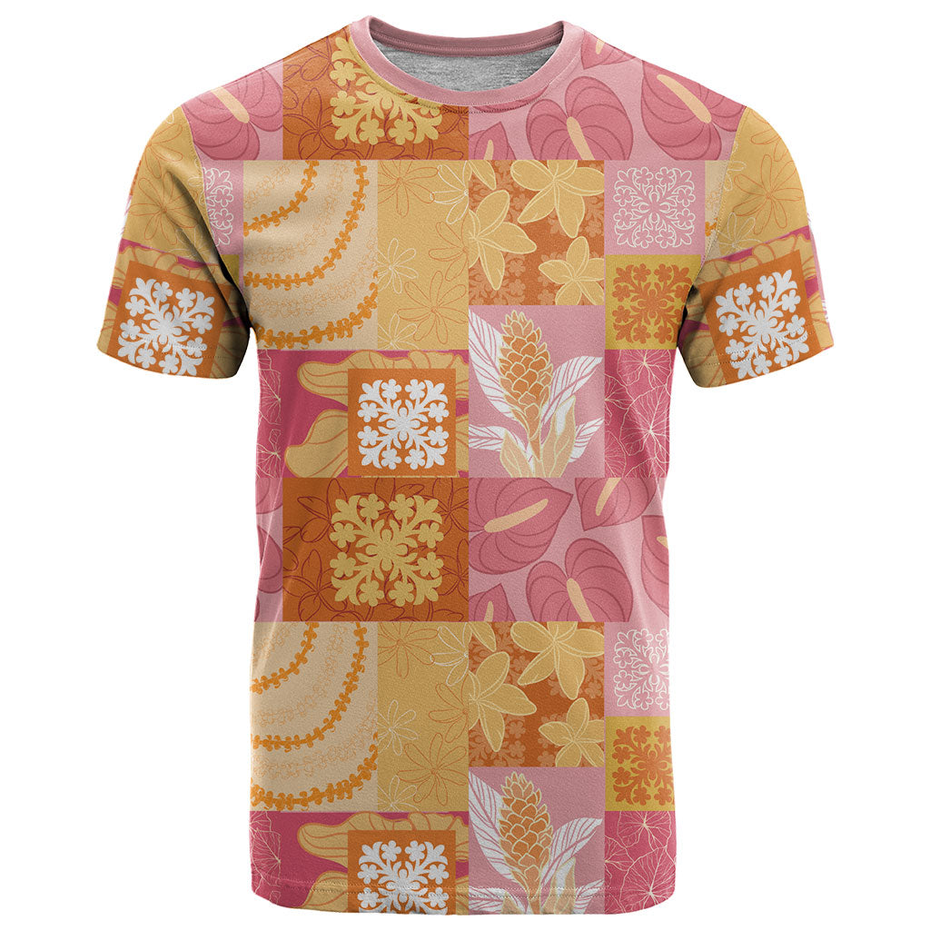 Aloha Hawaii Quilt Floral Patchwork Style T Shirt LT14 Multicolor - Polynesian Pride