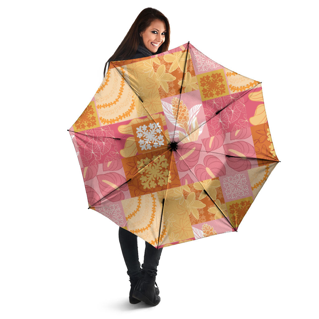 Aloha Hawaii Quilt Floral Patchwork Style Umbrella LT14 - Polynesian Pride