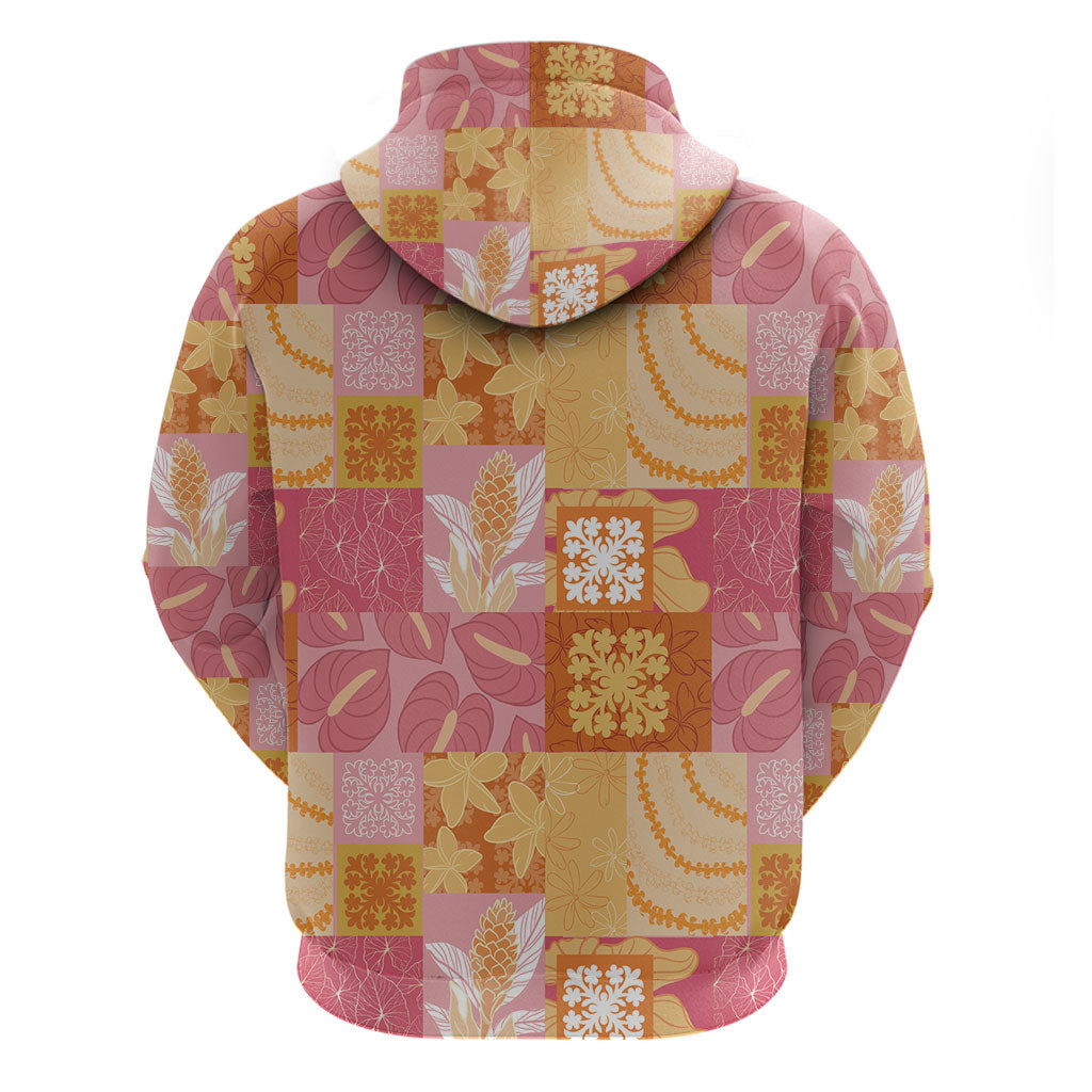 Aloha Hawaii Quilt Floral Patchwork Style Zip Hoodie LT14 - Polynesian Pride