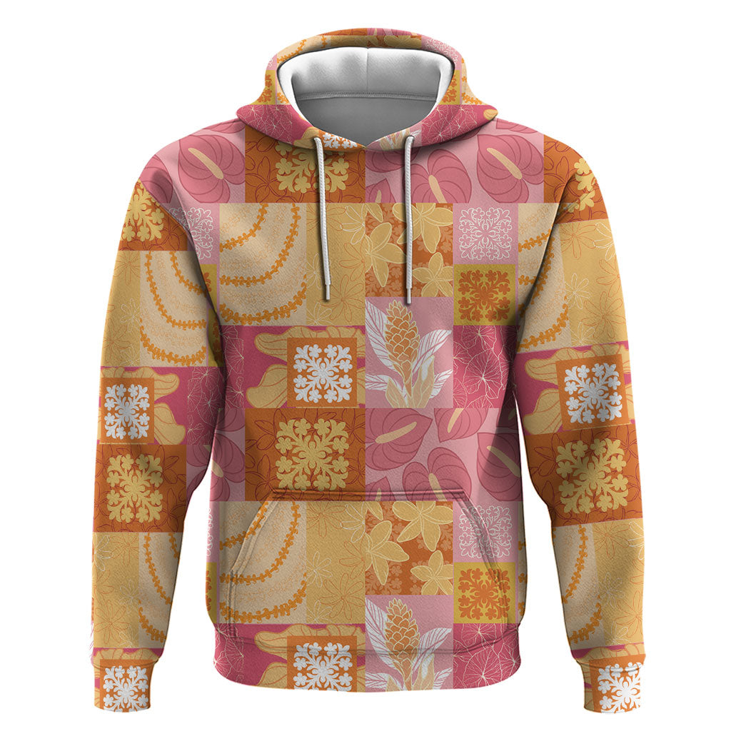 Aloha Hawaii Quilt Floral Patchwork Style Zip Hoodie LT14 Pullover Hoodie Multicolor - Polynesian Pride