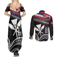 Hawaii Independence Day Couples Matching Summer Maxi Dress and Long Sleeve Button Shirt La Kuokoa - Happy 28th November LT14 - Polynesian Pride
