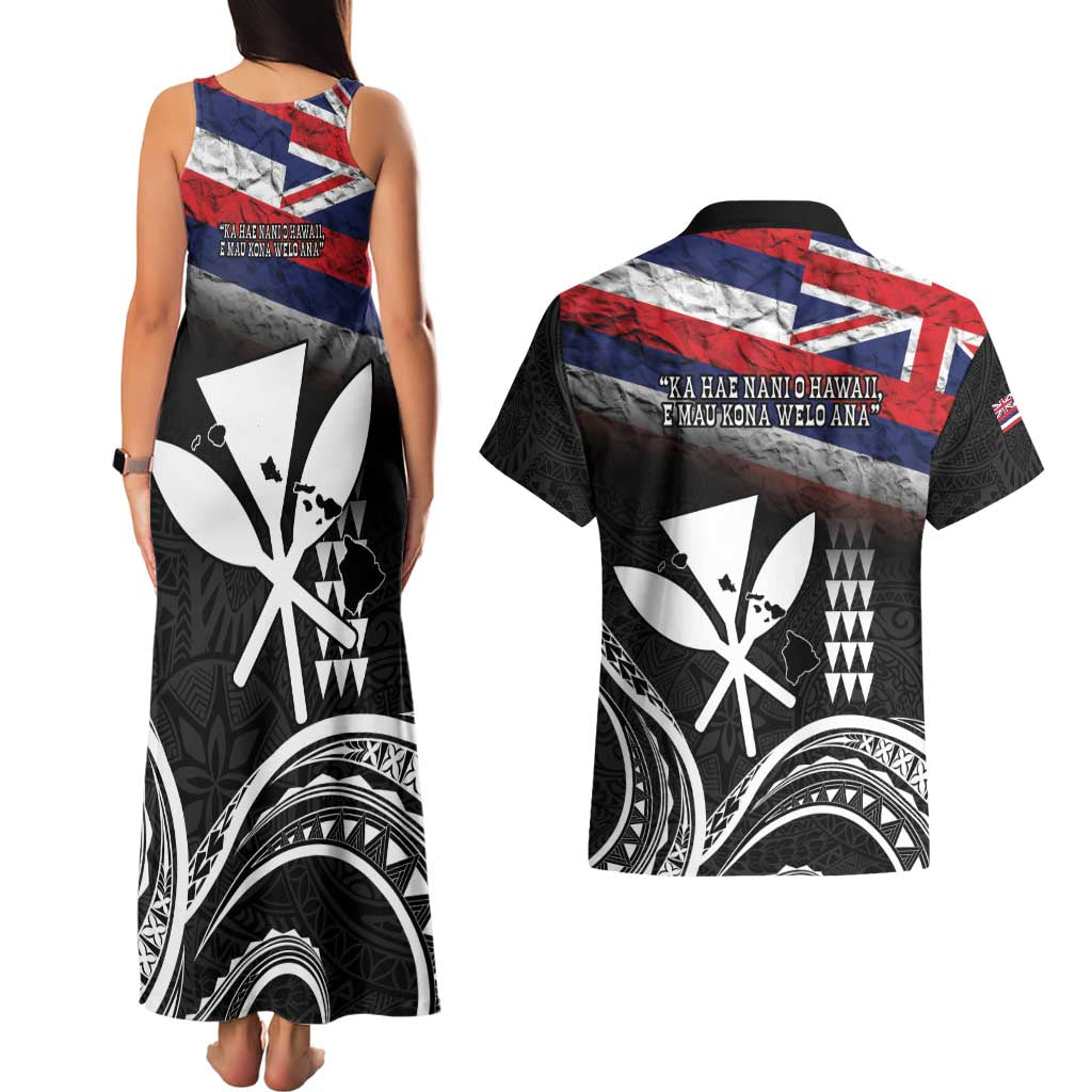 Hawaii Independence Day Couples Matching Tank Maxi Dress and Hawaiian Shirt La Kuokoa - Happy 28th November LT14 - Polynesian Pride