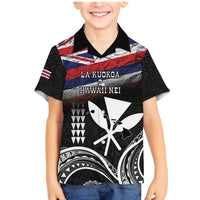 Hawaii Independence Day Family Matching Mermaid Dress and Hawaiian Shirt La Kuokoa - Happy 28th November LT14 Son's Shirt Black - Polynesian Pride