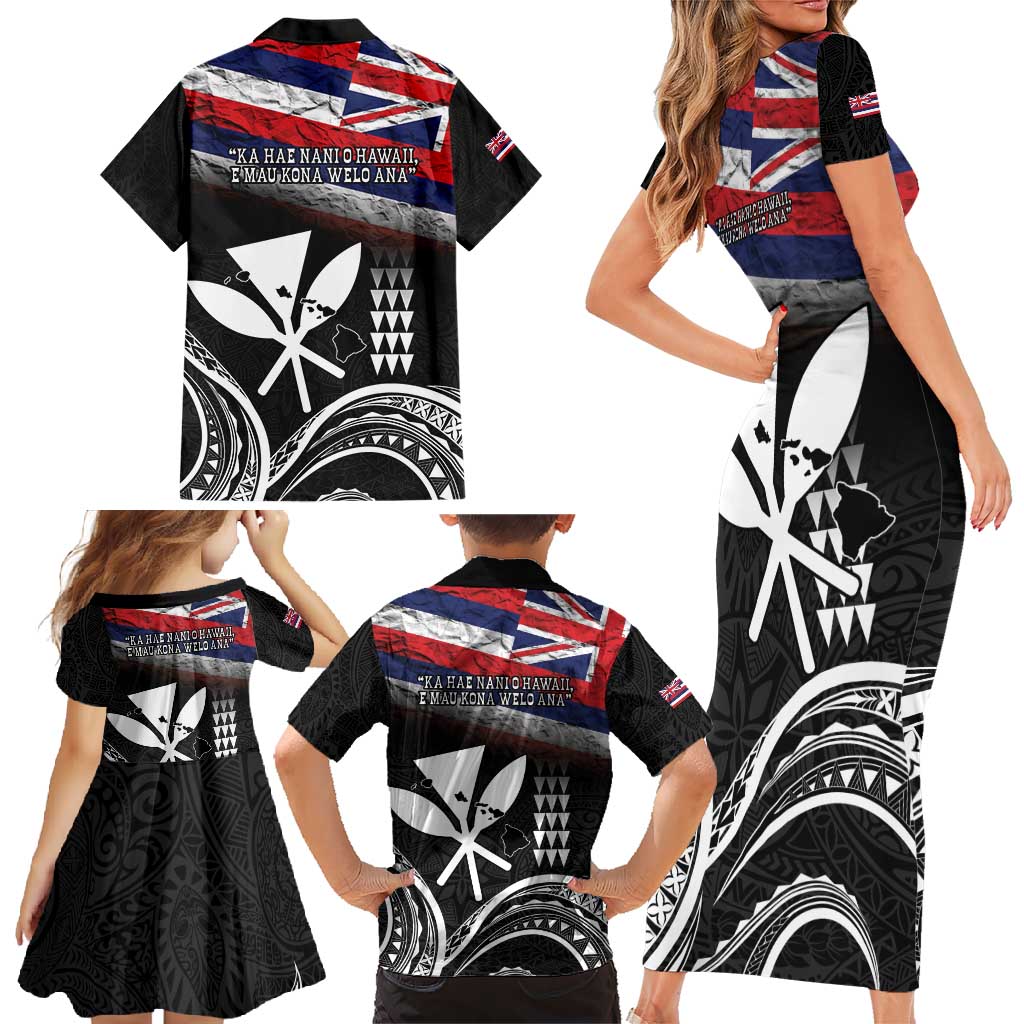 Hawaii Independence Day Family Matching Short Sleeve Bodycon Dress and Hawaiian Shirt La Kuokoa - Happy 28th November LT14 - Polynesian Pride