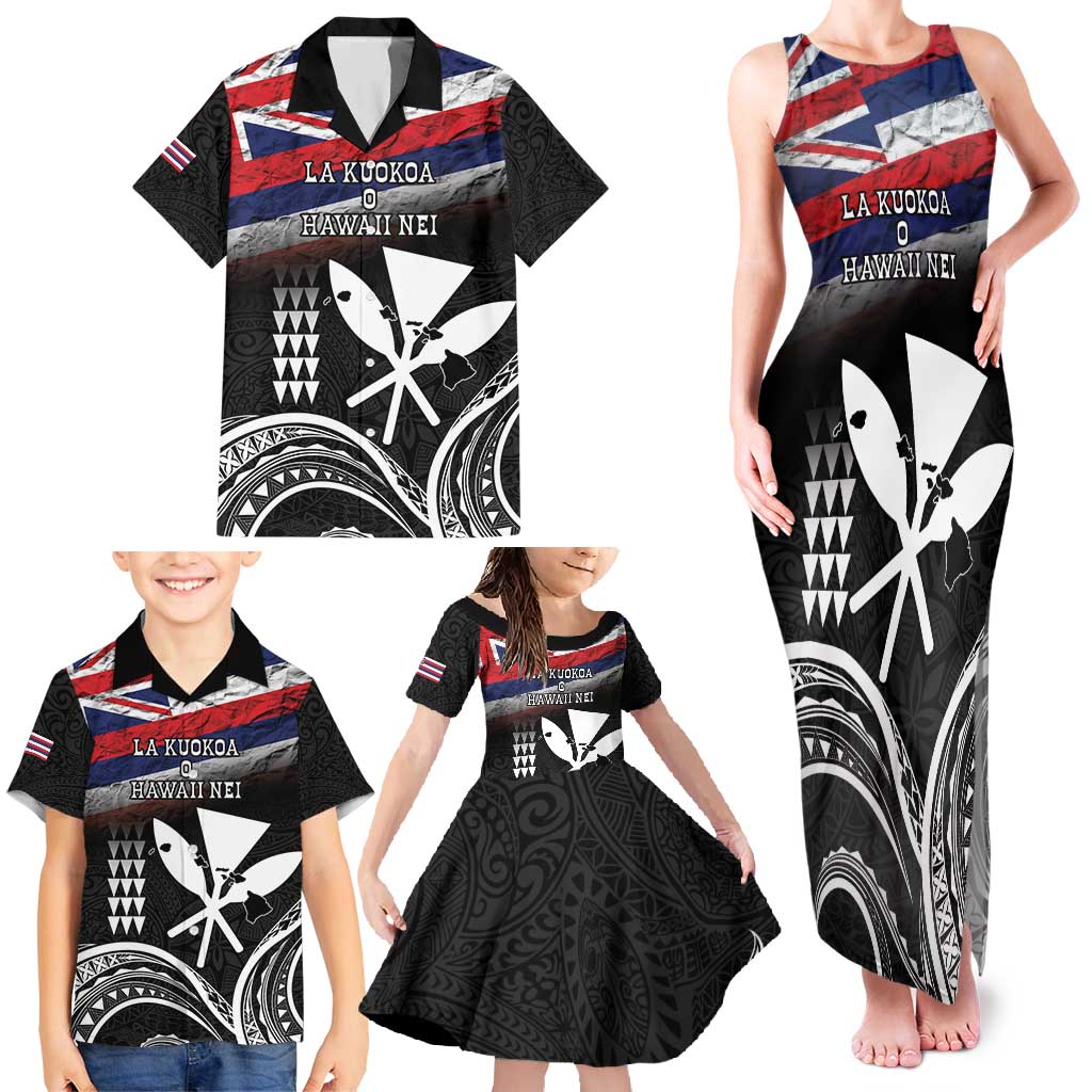 Hawaii Independence Day Family Matching Tank Maxi Dress and Hawaiian Shirt La Kuokoa - Happy 28th November LT14 - Polynesian Pride