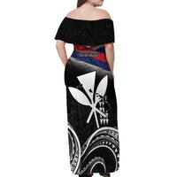 Hawaii Independence Day Off Shoulder Maxi Dress La Kuokoa - Happy 28th November LT14 - Polynesian Pride