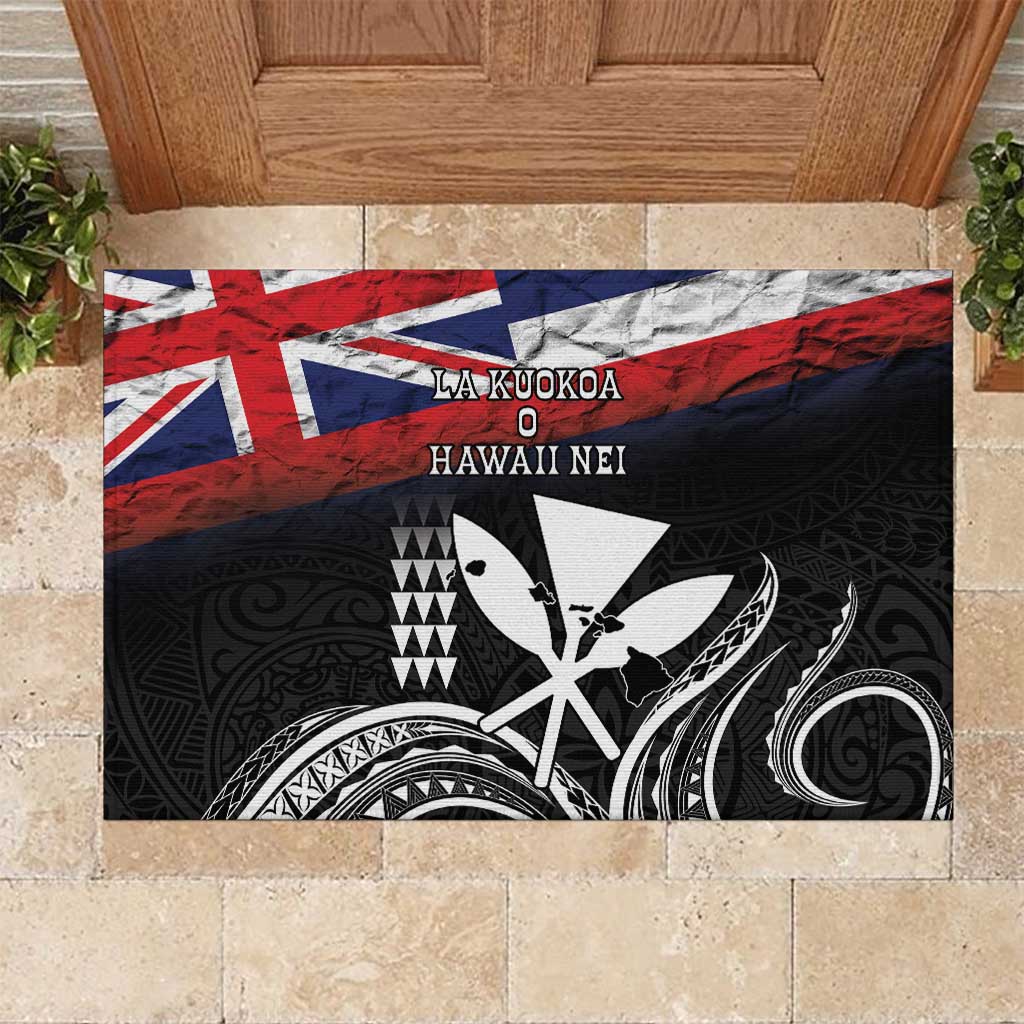 Hawaii Independence Day Rubber Doormat La Kuokoa - Happy 28th November LT14 Black - Polynesian Pride
