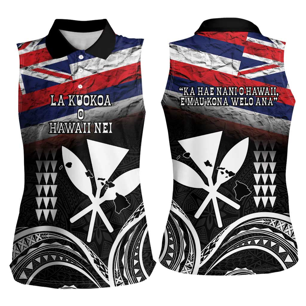 Hawaii Independence Day Women Sleeveless Polo Shirt La Kuokoa - Happy 28th November LT14 - Polynesian Pride