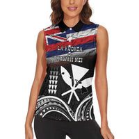 Hawaii Independence Day Women Sleeveless Polo Shirt La Kuokoa - Happy 28th November LT14 - Polynesian Pride