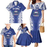 Toa Samoa Rugby Custom Family Matching Mermaid Dress and Hawaiian Shirt Go Champions Pacific Samoan Pattern LT14 - Polynesian Pride