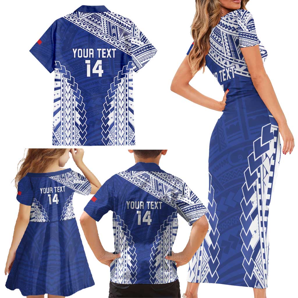 Toa Samoa Rugby Custom Family Matching Short Sleeve Bodycon Dress and Hawaiian Shirt Go Champions Pacific Samoan Pattern LT14 - Polynesian Pride