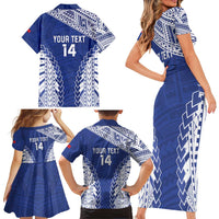 Toa Samoa Rugby Custom Family Matching Short Sleeve Bodycon Dress and Hawaiian Shirt Go Champions Pacific Samoan Pattern LT14 - Polynesian Pride