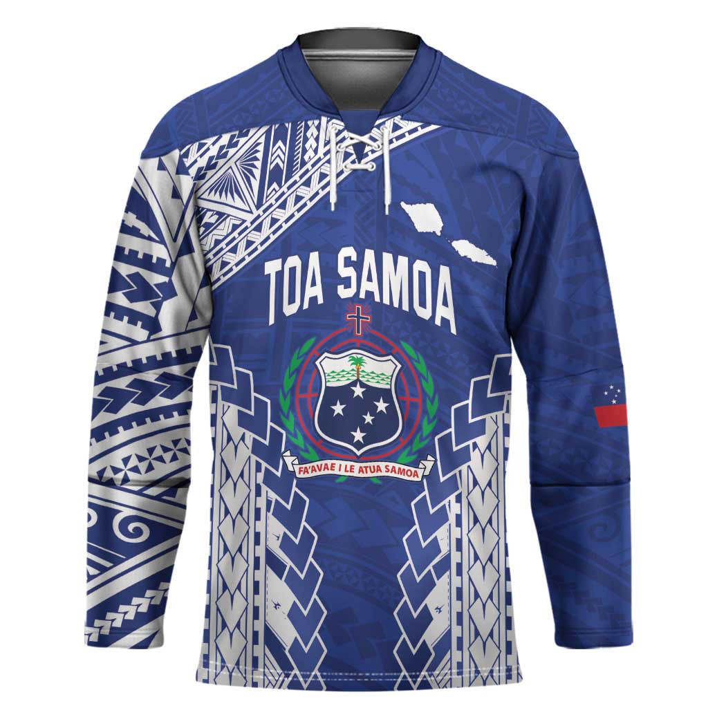 Toa Samoa Rugby Custom Hockey Jersey Go Champions Pacific Samoan Pattern - Polynesian Pride