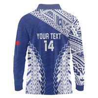 Toa Samoa Rugby Custom Long Sleeve Polo Shirt Go Champions Pacific Samoan Pattern LT14 - Polynesian Pride