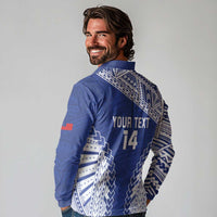 Toa Samoa Rugby Custom Long Sleeve Polo Shirt Go Champions Pacific Samoan Pattern LT14 - Polynesian Pride