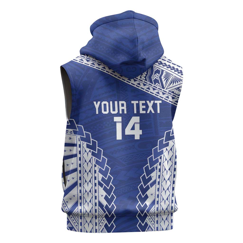 Toa Samoa Rugby Custom Sleeveless Hoodie Go Champions Pacific Samoan Pattern - Polynesian Pride