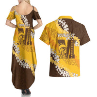 Personalized Mililani Hawaii High School Couples Matching Summer Maxi Dress and Hawaiian Shirt Puakenikeni Lei Hawaiian Pattern LT14 - Polynesian Pride
