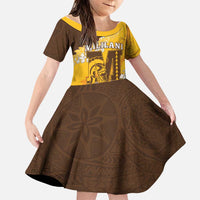 Personalized Mililani Hawaii High School Family Matching Mermaid Dress and Hawaiian Shirt Puakenikeni Lei Hawaiian Pattern LT14 Daughter's Dress Yellow - Polynesian Pride