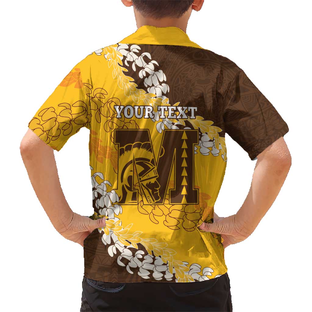 Personalized Mililani Hawaii High School Family Matching Off The Shoulder Long Sleeve Dress and Hawaiian Shirt Puakenikeni Lei Hawaiian Pattern LT14 - Polynesian Pride