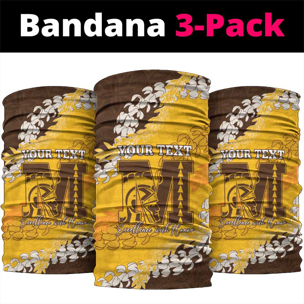 Personalized Mililani Hawaii High School Neck Gaiter Puakenikeni Lei Hawaiian Pattern LT14 package One Size: 25*50cm Yellow - Polynesian Pride