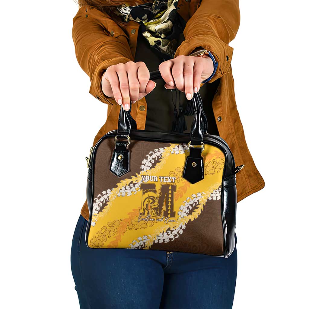 Personalized Mililani Hawaii High School Shoulder Handbag Puakenikeni Lei Hawaiian Pattern - Polynesian Pride