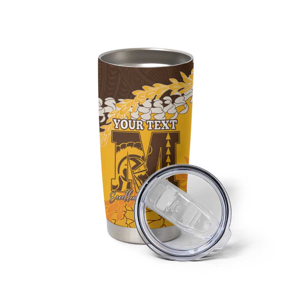 Personalized Mililani Hawaii High School Tumbler Cup Puakenikeni Lei Hawaiian Pattern - Polynesian Pride