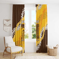 Personalized Mililani Hawaii High School Window Curtain Puakenikeni Lei Hawaiian Pattern - Polynesian Pride