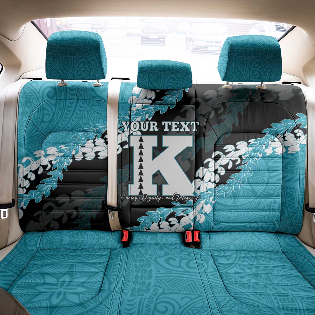 Personalized Kapolei Hawaii High School Back Car Seat Cover Puakenikeni Lei Hawaiian Pattern LT14 - Polynesian Pride