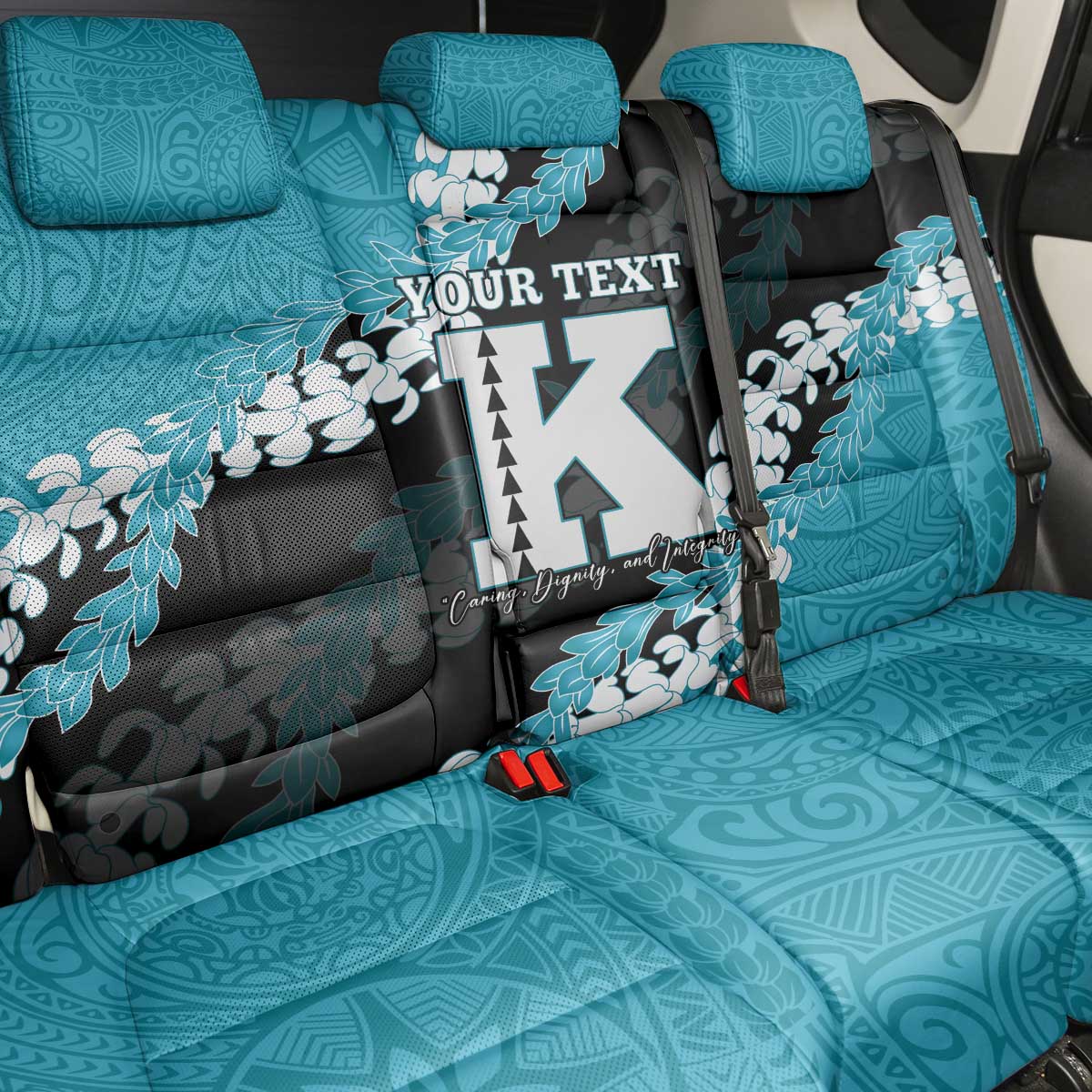 Personalized Kapolei Hawaii High School Back Car Seat Cover Puakenikeni Lei Hawaiian Pattern LT14 - Polynesian Pride