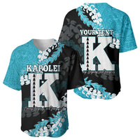 Personalized Kapolei Hawaii High School Baseball Jersey Puakenikeni Lei Hawaiian Pattern - Polynesian Pride