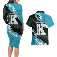 Personalized Kapolei Hawaii High School Couples Matching Long Sleeve Bodycon Dress and Hawaiian Shirt Puakenikeni Lei Hawaiian Pattern LT14 - Polynesian Pride