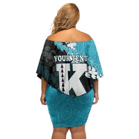Personalized Kapolei Hawaii High School Family Matching Off Shoulder Short Dress and Hawaiian Shirt Puakenikeni Lei Hawaiian Pattern LT14 - Polynesian Pride