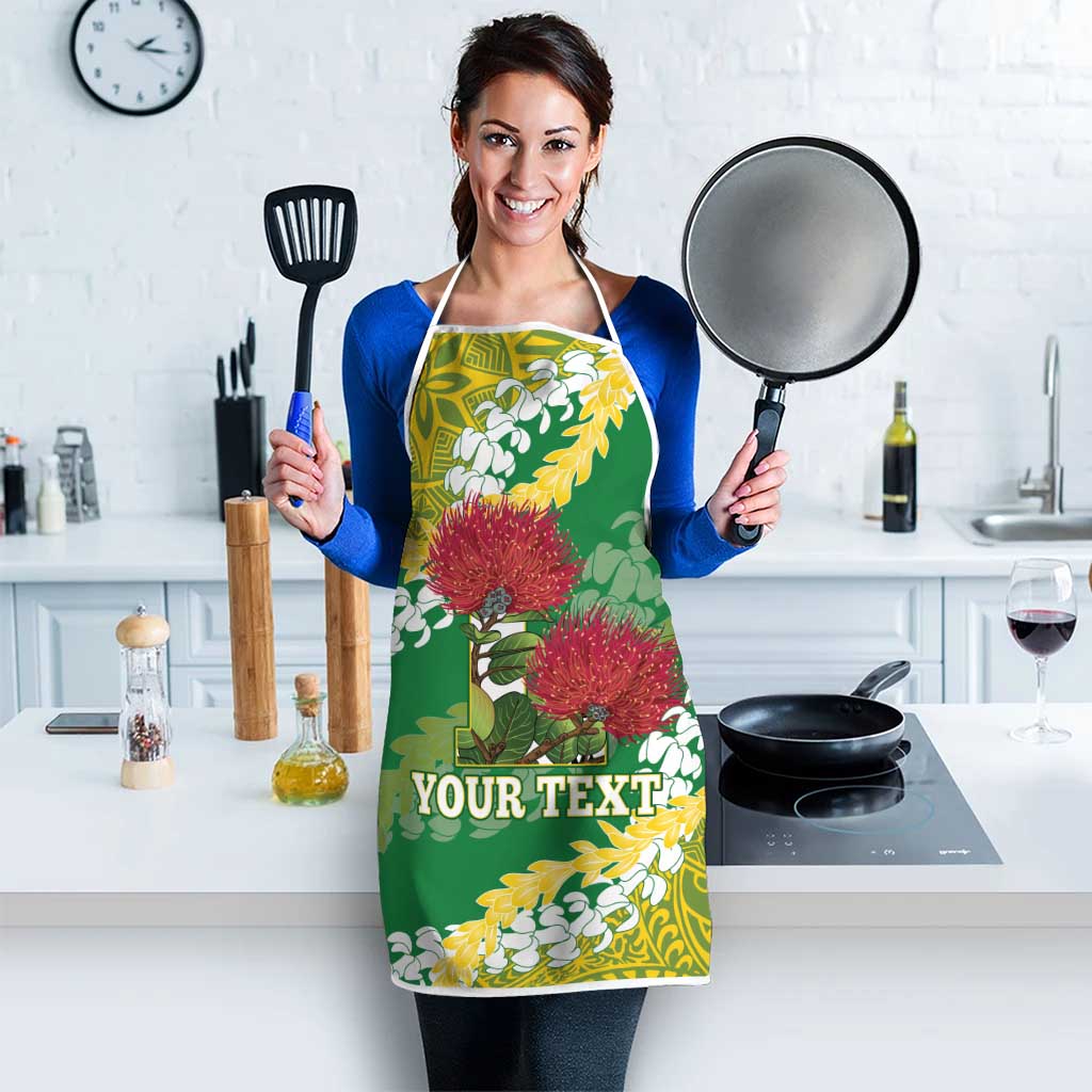 Personalized Leilehua Hawaii High School Apron Puakenikeni Lei Hawaiian Pattern - Polynesian Pride
