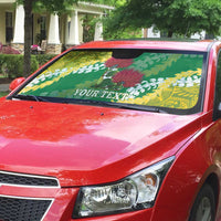 Personalized Leilehua Hawaii High School Auto Sun Shade Puakenikeni Lei Hawaiian Pattern - Polynesian Pride