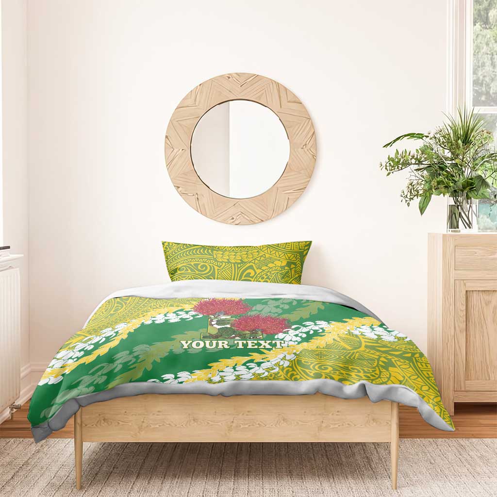 Personalized Leilehua Hawaii High School Bedding Set Puakenikeni Lei Hawaiian Pattern - Polynesian Pride