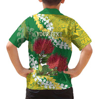 Personalized Leilehua Hawaii High School Family Matching Off Shoulder Maxi Dress and Hawaiian Shirt Puakenikeni Lei Hawaiian Pattern LT14 - Polynesian Pride