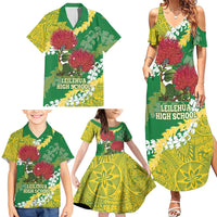 Personalized Leilehua Hawaii High School Family Matching Summer Maxi Dress and Hawaiian Shirt Puakenikeni Lei Hawaiian Pattern LT14 - Polynesian Pride