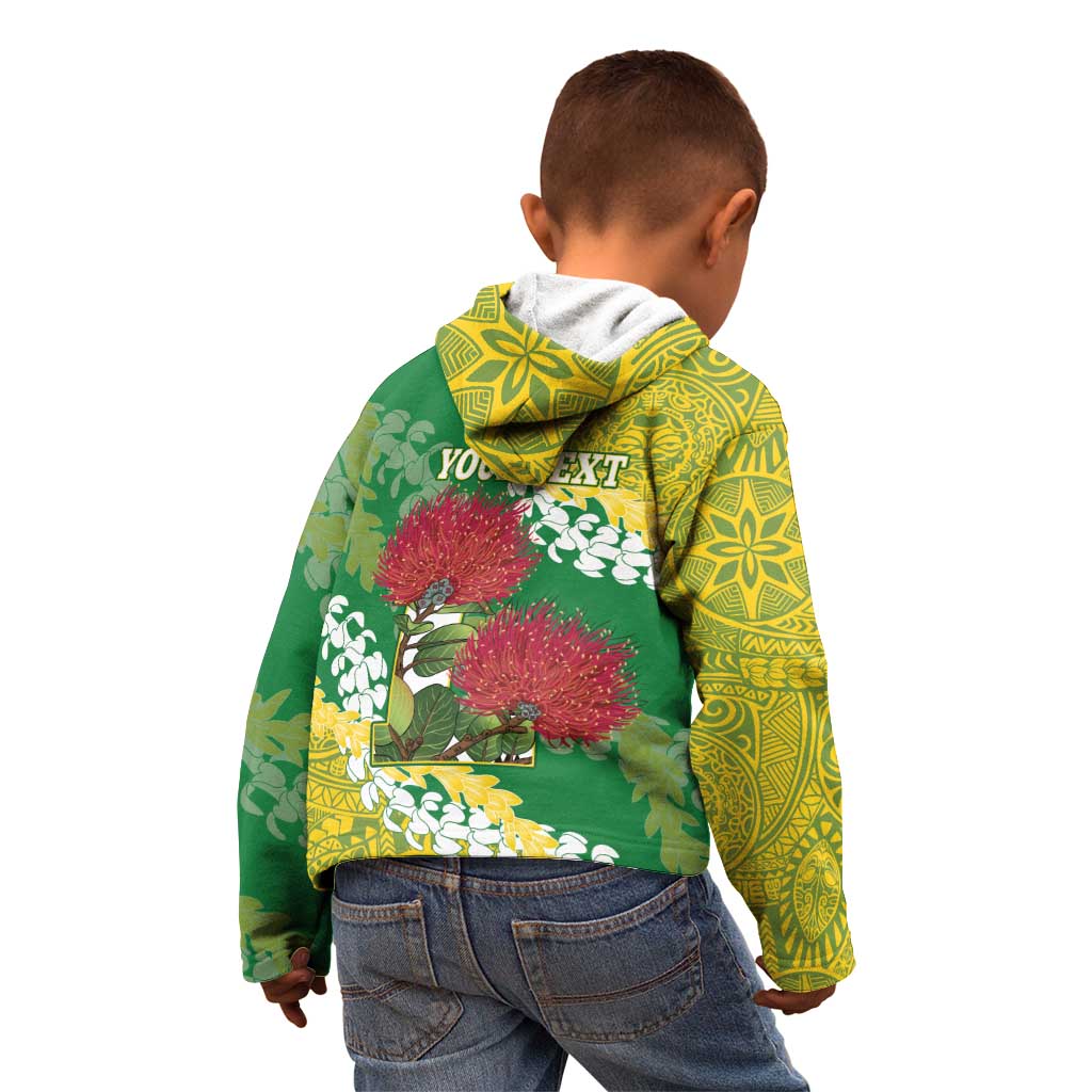 Personalized Leilehua Hawaii High School Kid Hoodie Puakenikeni Lei Hawaiian Pattern - Polynesian Pride