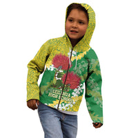 Personalized Leilehua Hawaii High School Kid Hoodie Puakenikeni Lei Hawaiian Pattern - Polynesian Pride