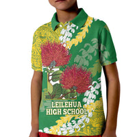 Personalized Leilehua Hawaii High School Kid Polo Shirt Puakenikeni Lei Hawaiian Pattern LT14 Kid Green - Polynesian Pride