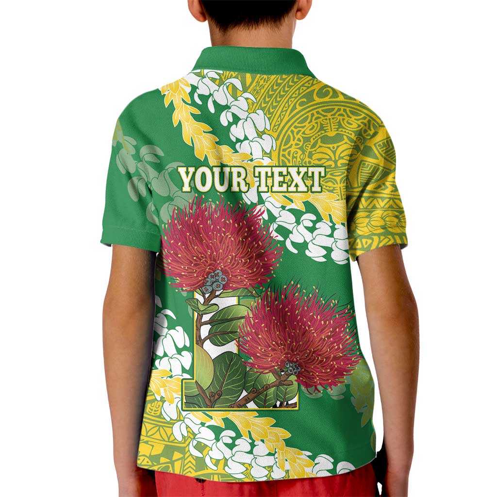 Personalized Leilehua Hawaii High School Kid Polo Shirt Puakenikeni Lei Hawaiian Pattern LT14 - Polynesian Pride