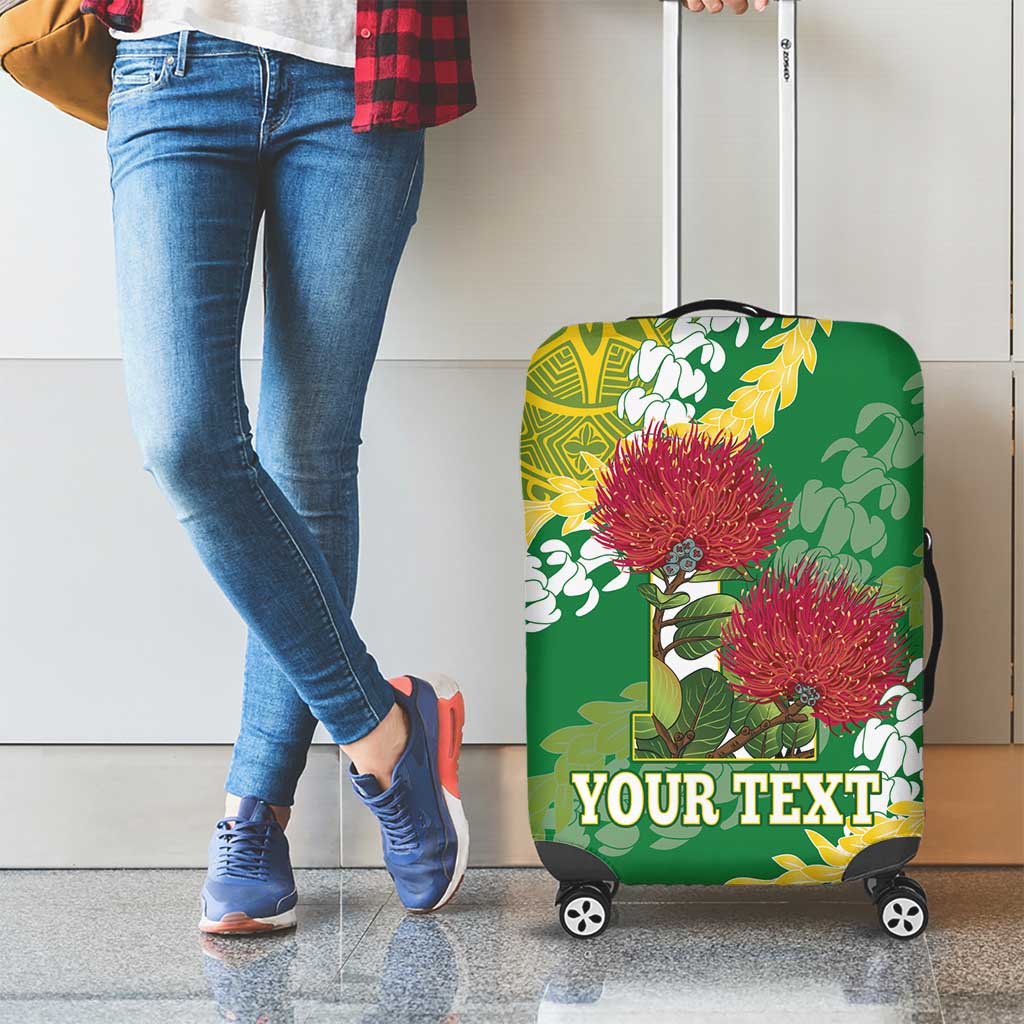 Personalized Leilehua Hawaii High School Luggage Cover Puakenikeni Lei Hawaiian Pattern - Polynesian Pride