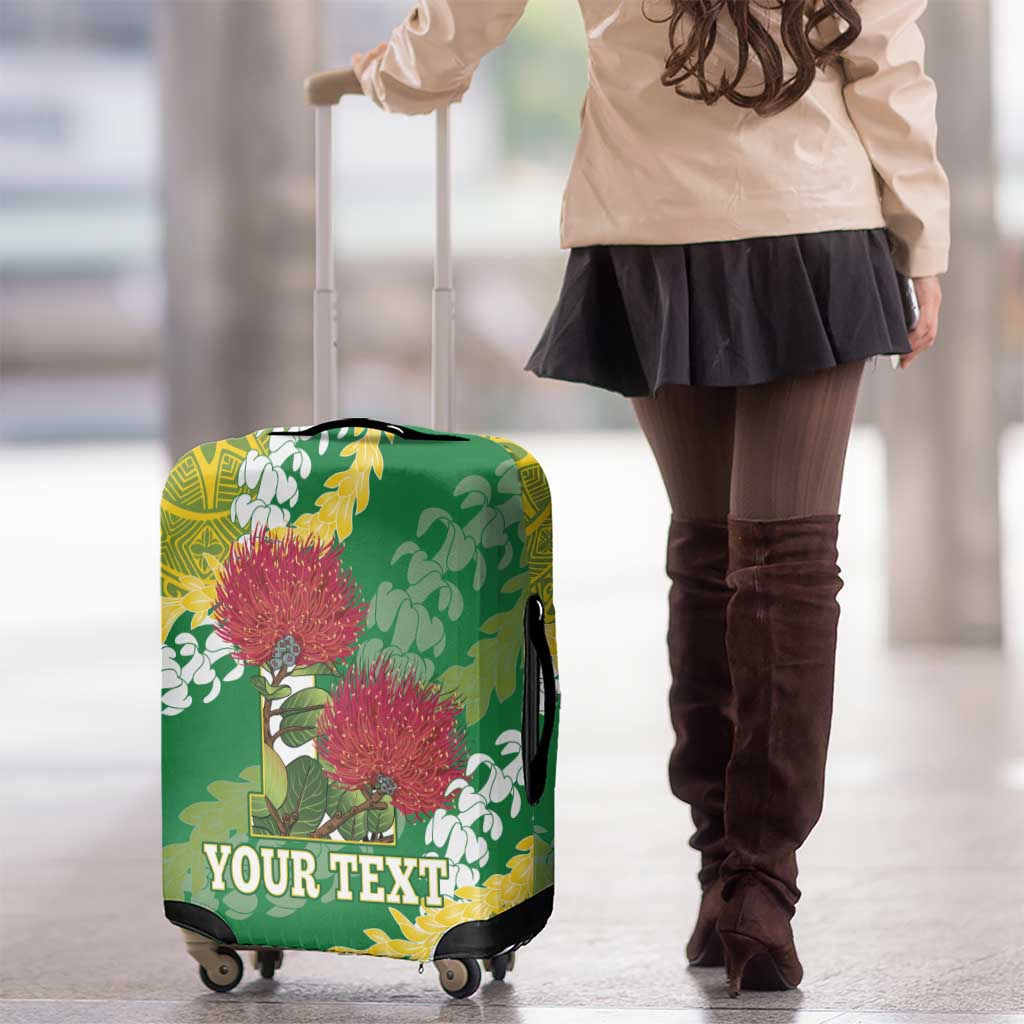 Personalized Leilehua Hawaii High School Luggage Cover Puakenikeni Lei Hawaiian Pattern - Polynesian Pride