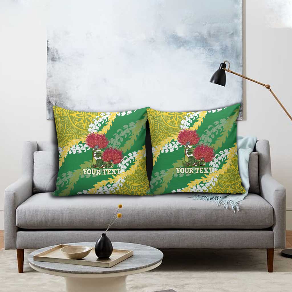 Personalized Leilehua Hawaii High School Pillow Cover Puakenikeni Lei Hawaiian Pattern - Polynesian Pride