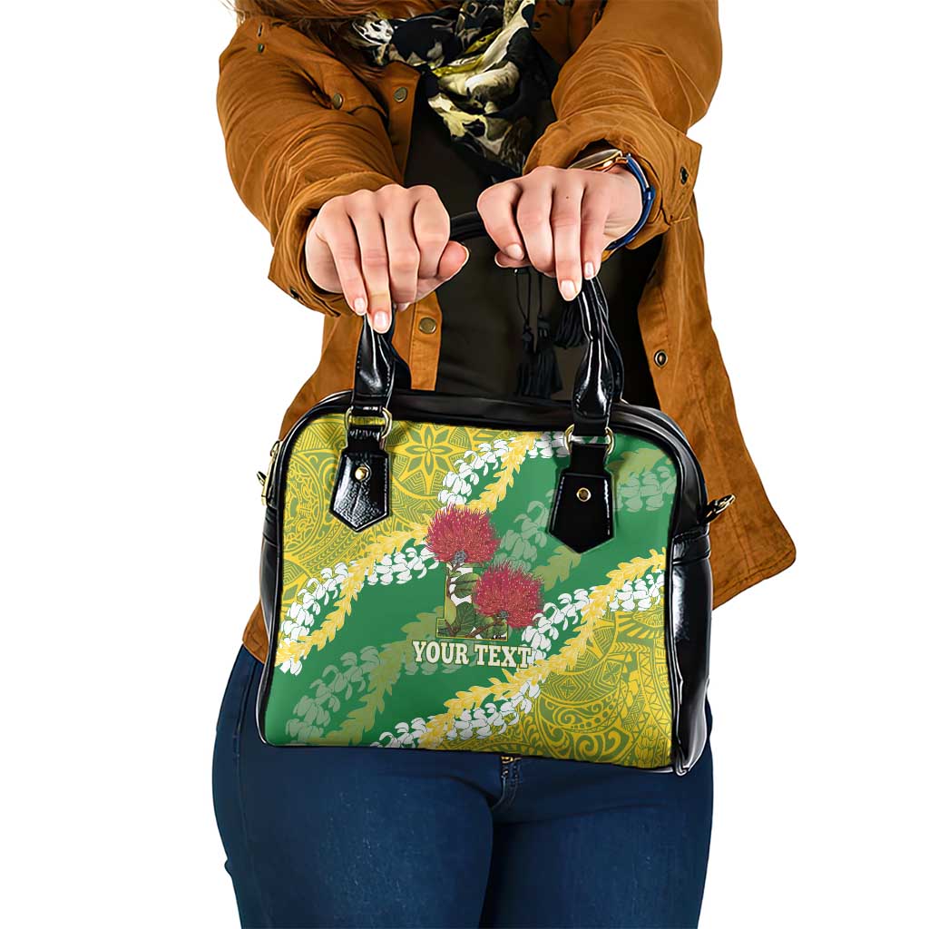 Personalized Leilehua Hawaii High School Shoulder Handbag Puakenikeni Lei Hawaiian Pattern - Polynesian Pride