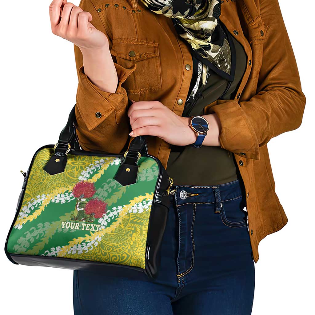 Personalized Leilehua Hawaii High School Shoulder Handbag Puakenikeni Lei Hawaiian Pattern - Polynesian Pride