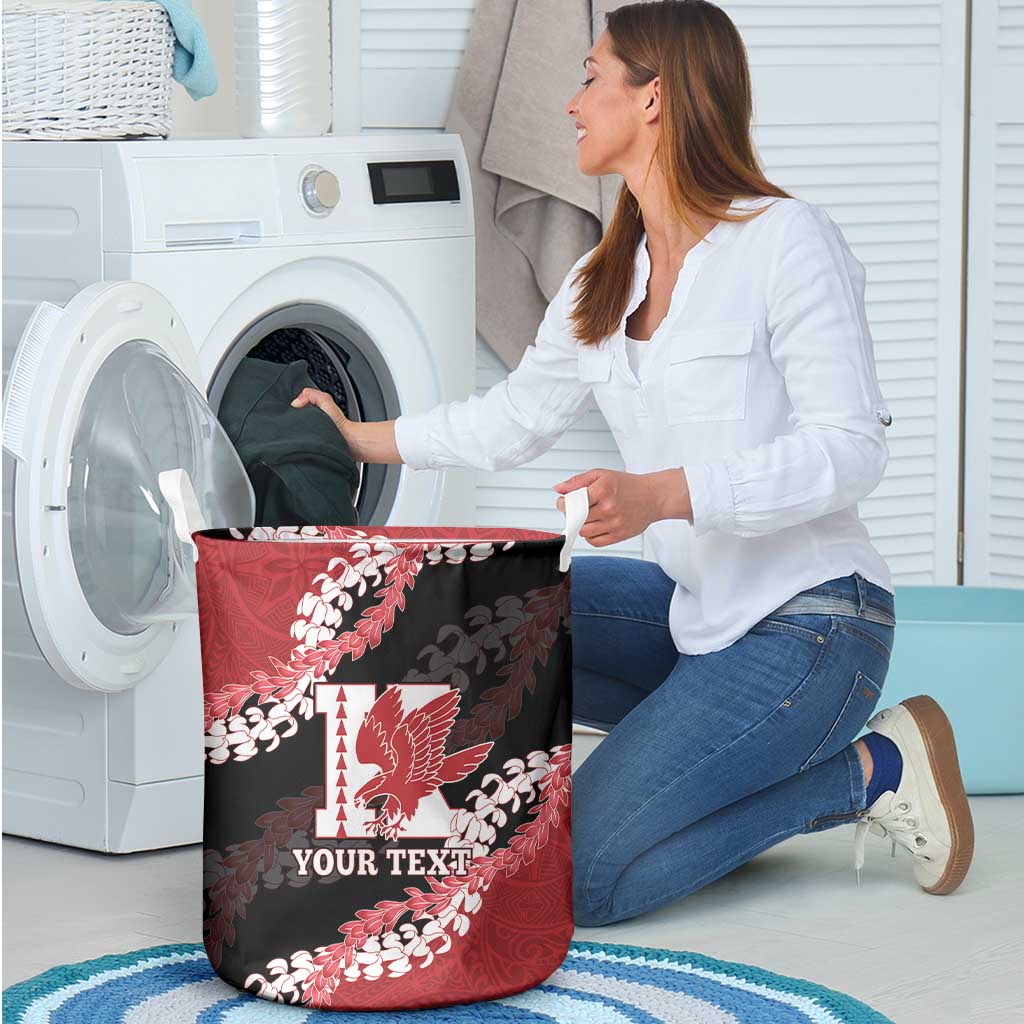 Personalized Kalani Hawaii High School Laundry Basket Puakenikeni Lei Hawaiian Pattern - Polynesian Pride