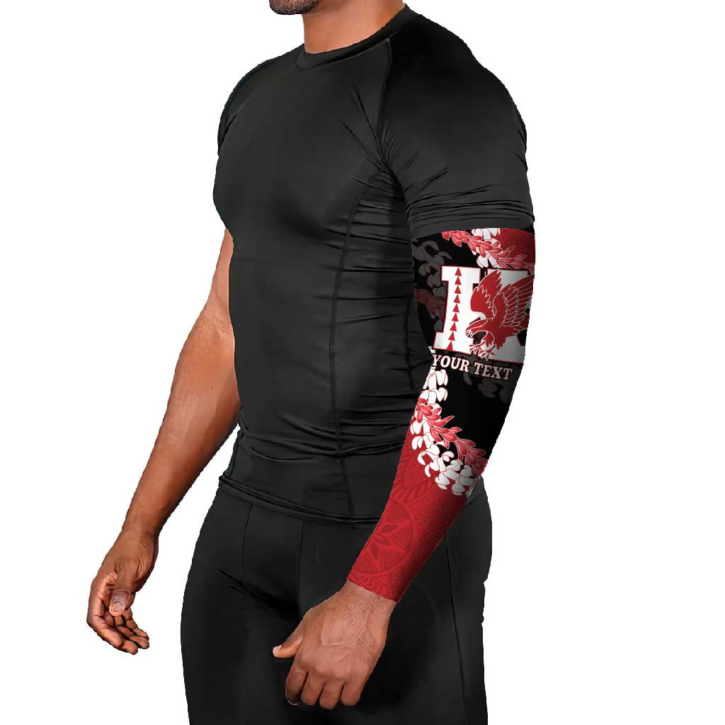 Personalized Kalani Hawaii High School Arm Sleeves Puakenikeni Lei Hawaiian Pattern - Polynesian Pride